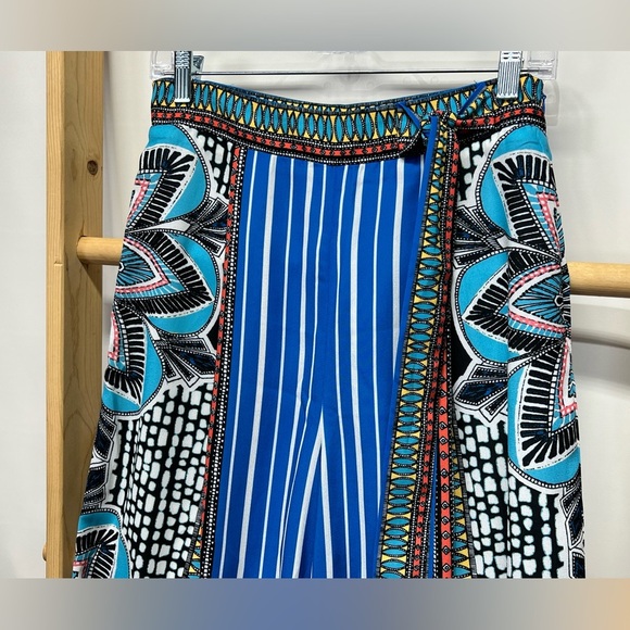 JEALOUS TOMATO Aqua blue multi graphic print palazzo pant size S. - Picture 3 of 10